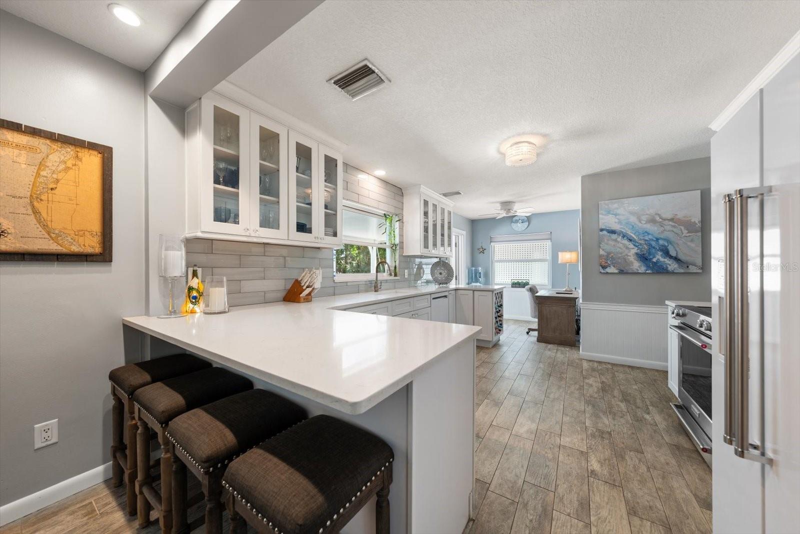 Bar Seating and Kitchen