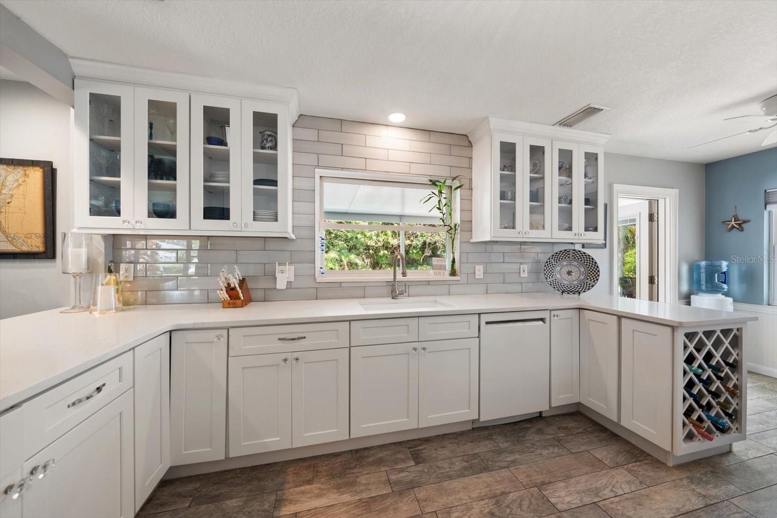 Sink space with a view out to the yard