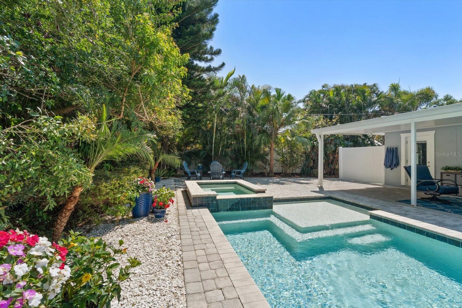 Pool Stairs Visual with Ledge and Spa
