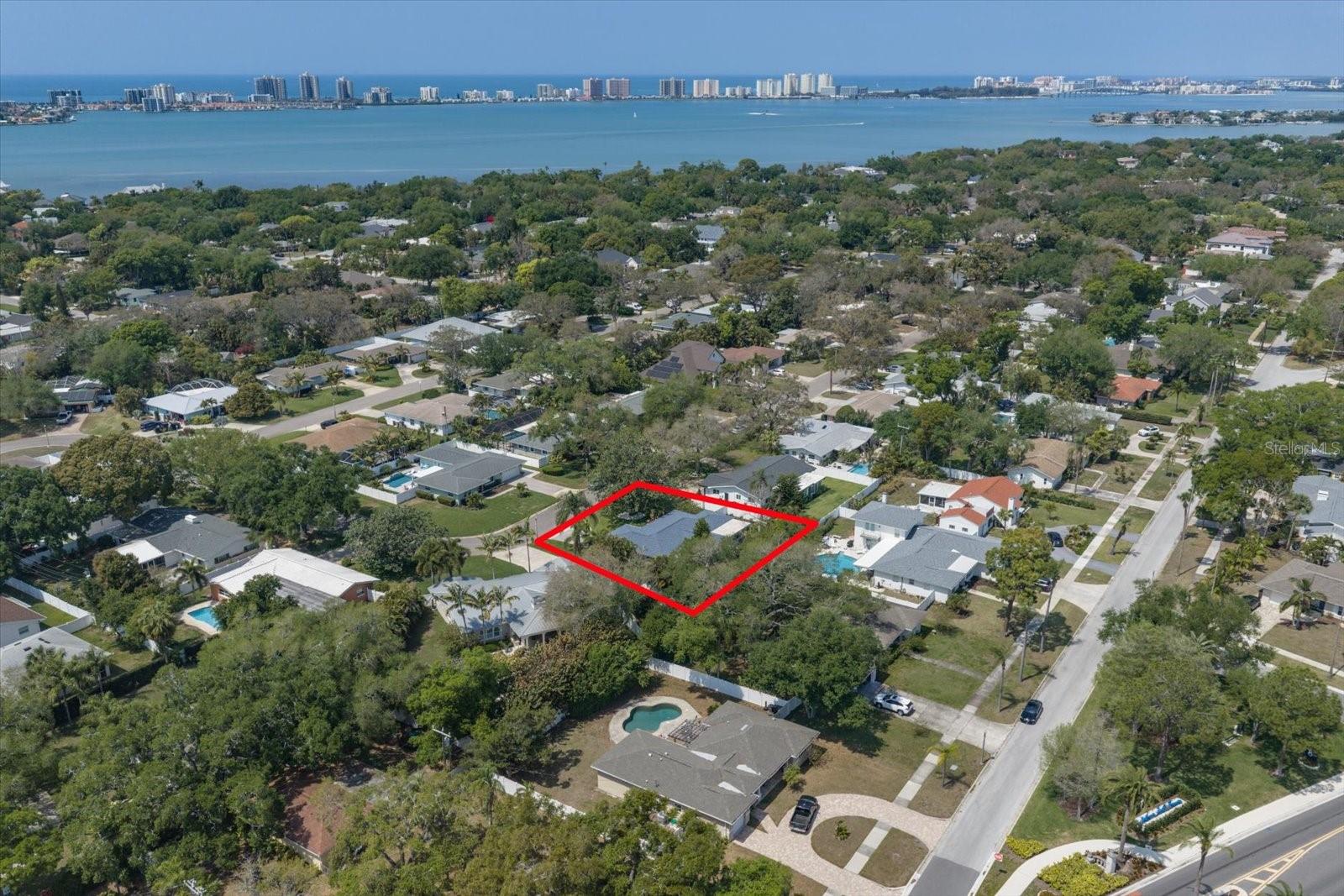 Ariel View showing proximity to the Gulf