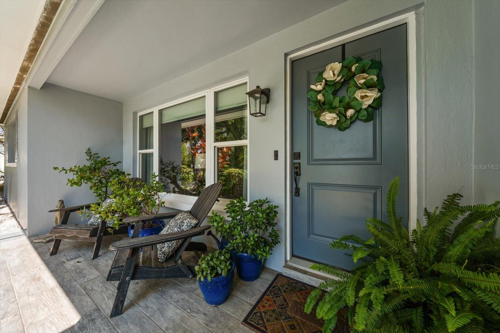 Patio Space, Windows, and Front Door
