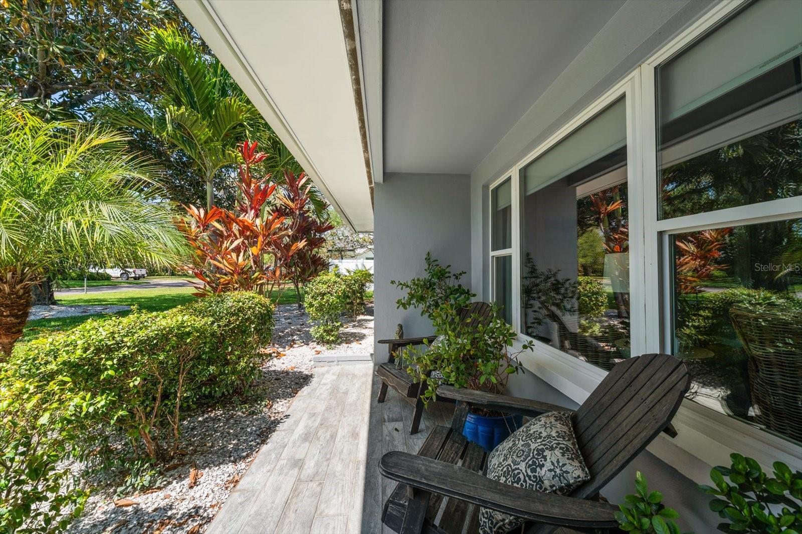 View of Side yard and Patio from Front Door