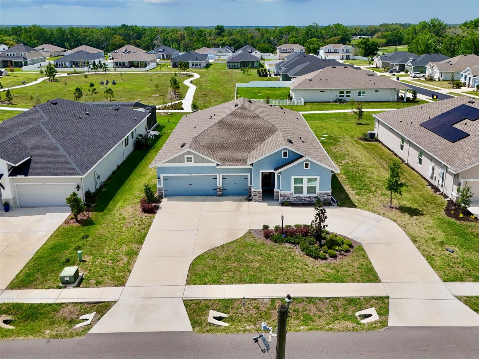 This home has a circular driveway.