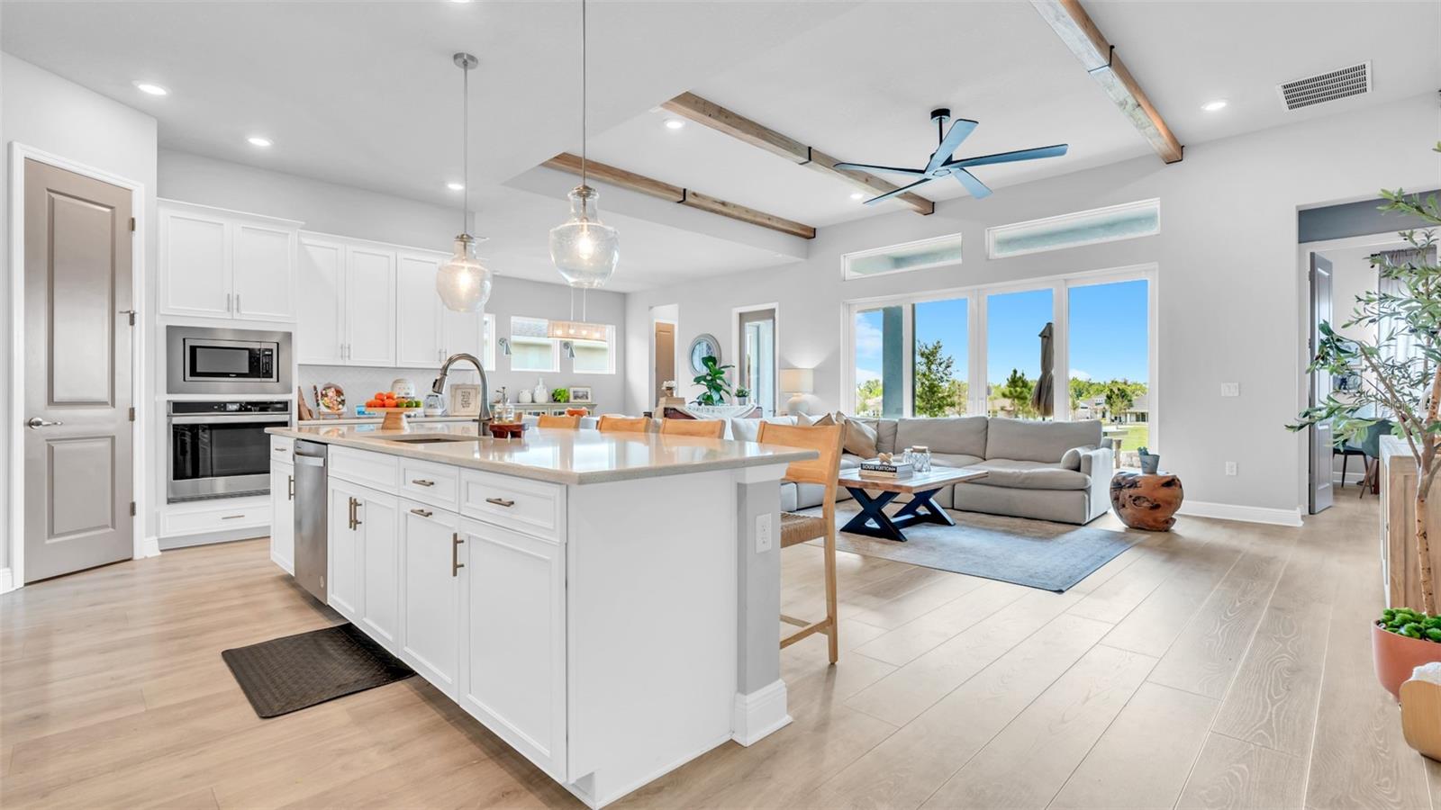 Added Faux Wood Beams to ceiling.