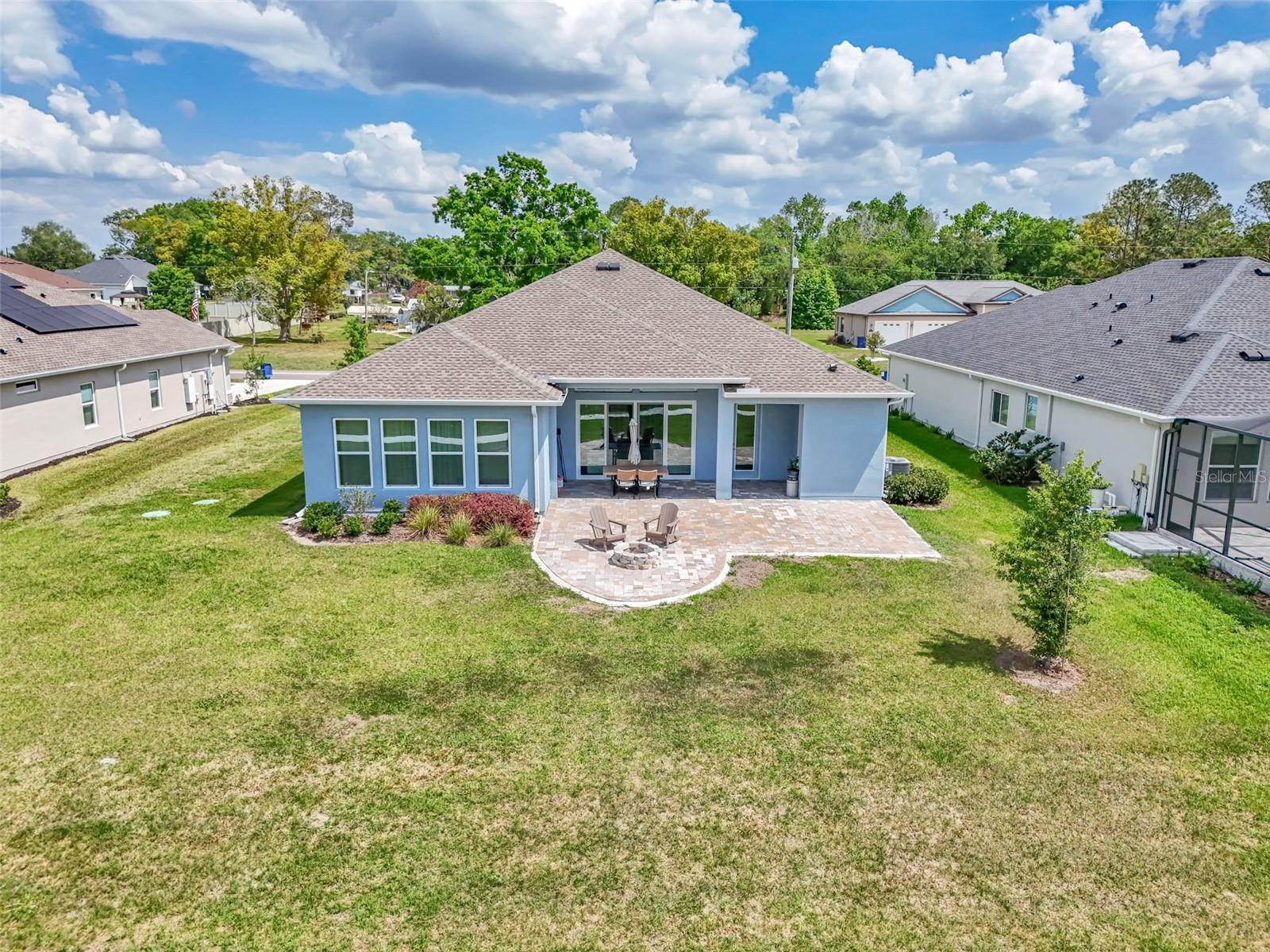 Home owner expanded the patio and added a fire pit!!!