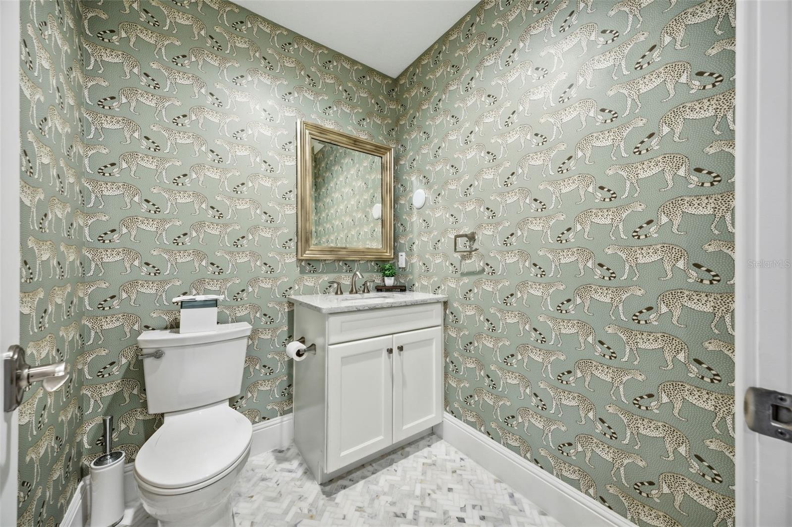 Half Bath, Marble Floors