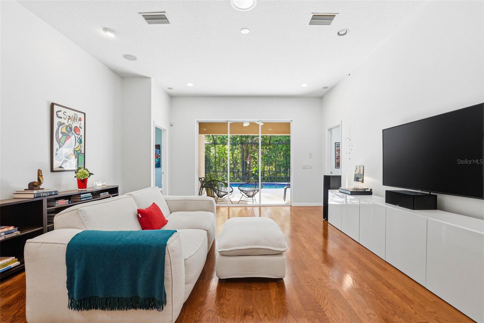 Living Room:Wood Flooring, Recessed Lighting