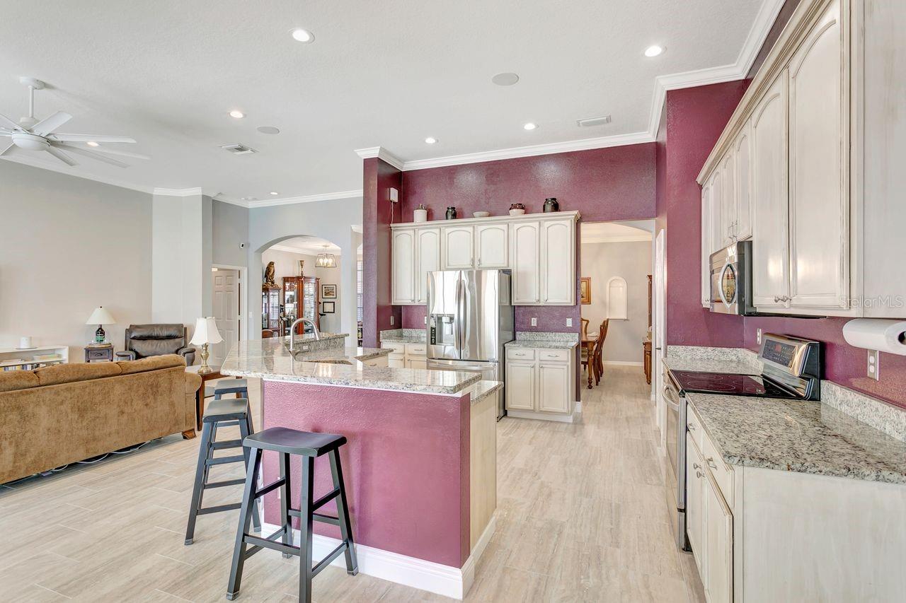 Kitchen with Pantry Closet and Walkway to Formal Dining Room