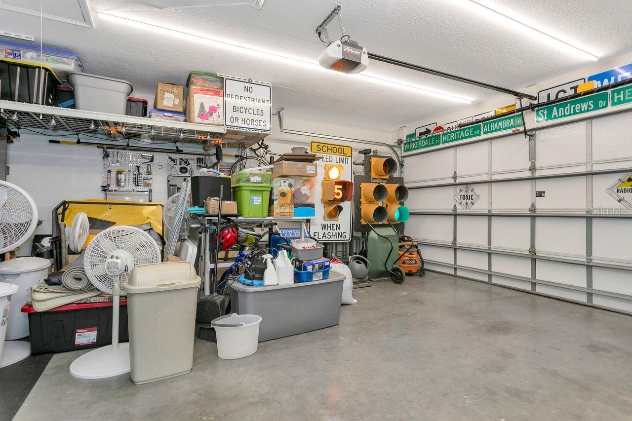3-Car Garage with Overhead Rack & Insulated Garage Doors