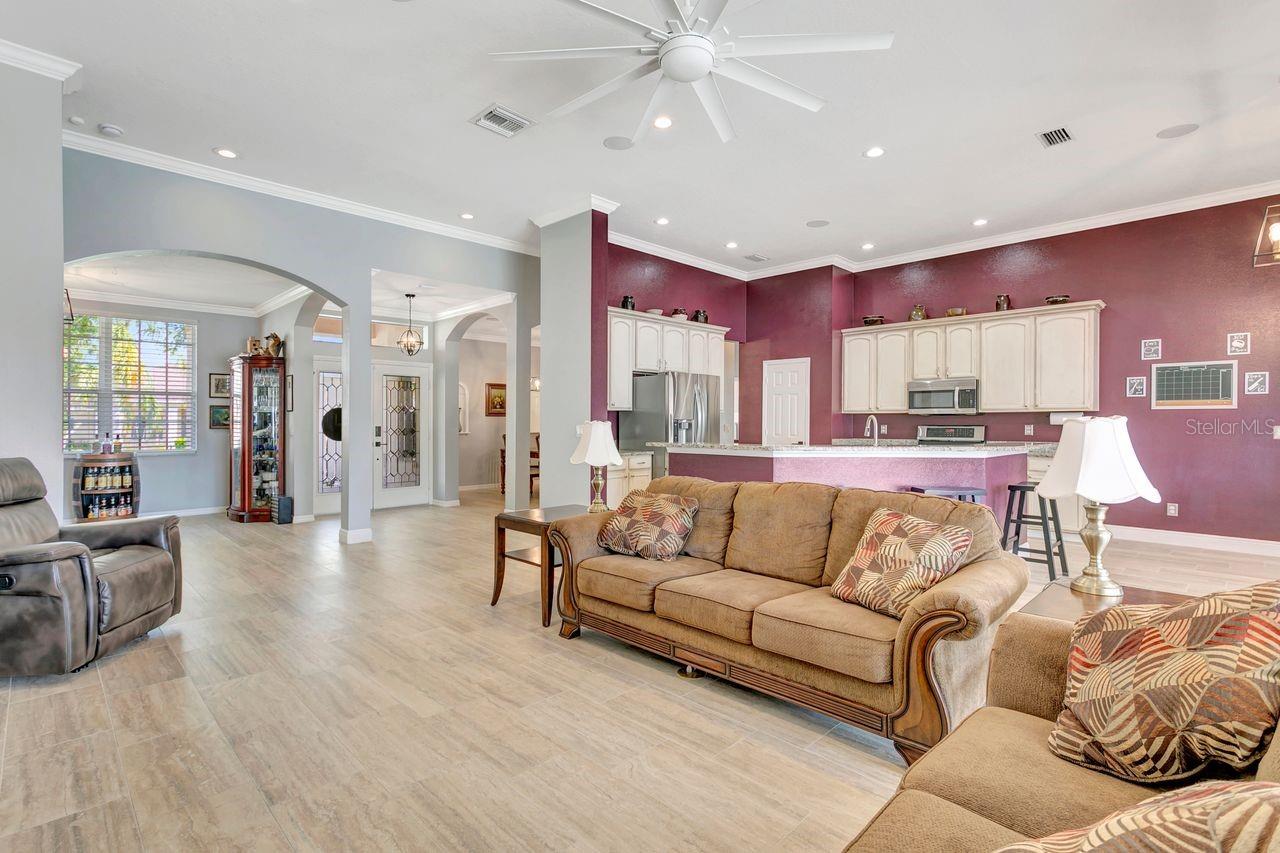 Living Room, Kitchen, and Entry Overview