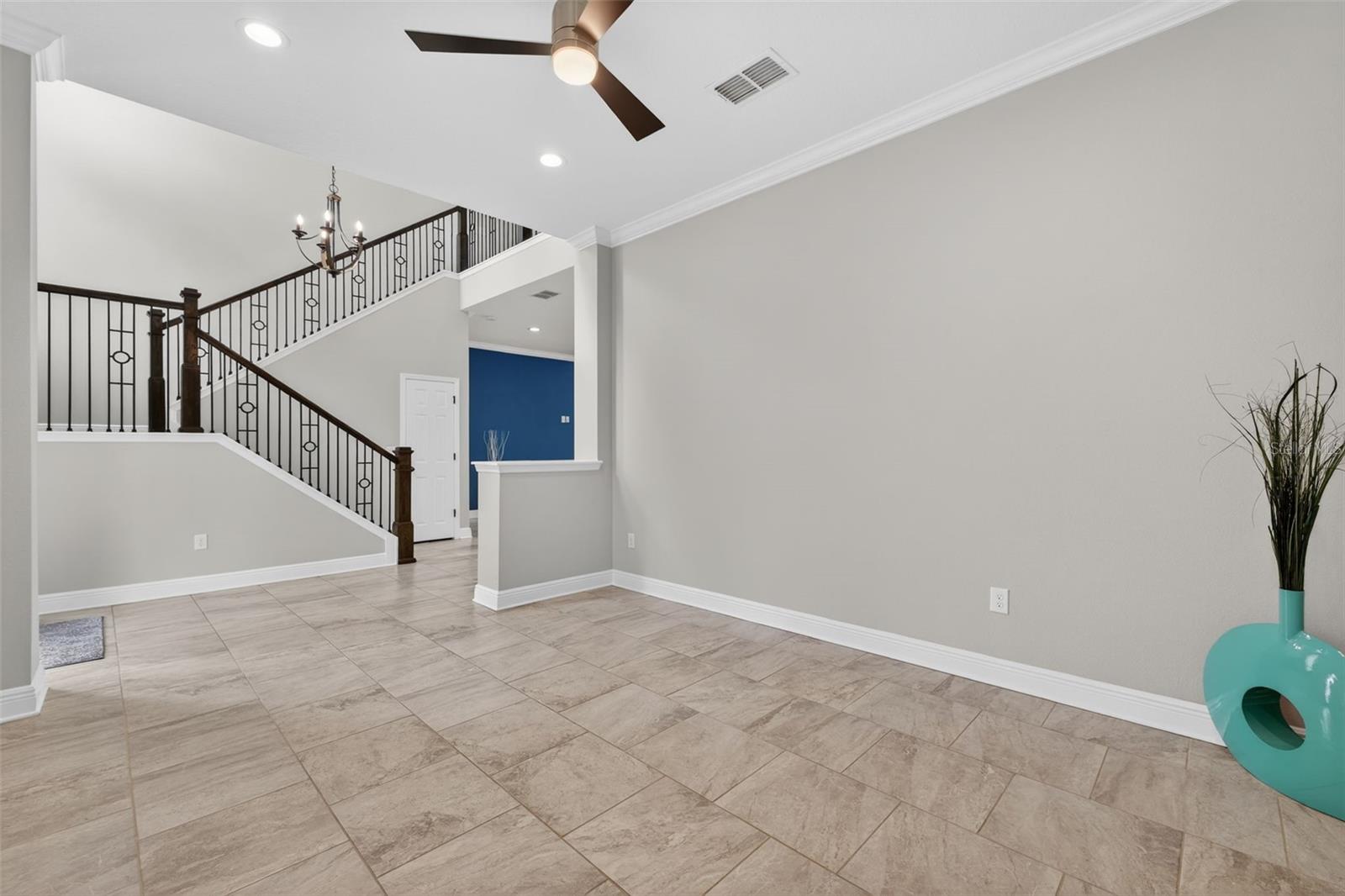 View from Flex Room to Staircase and Great Room