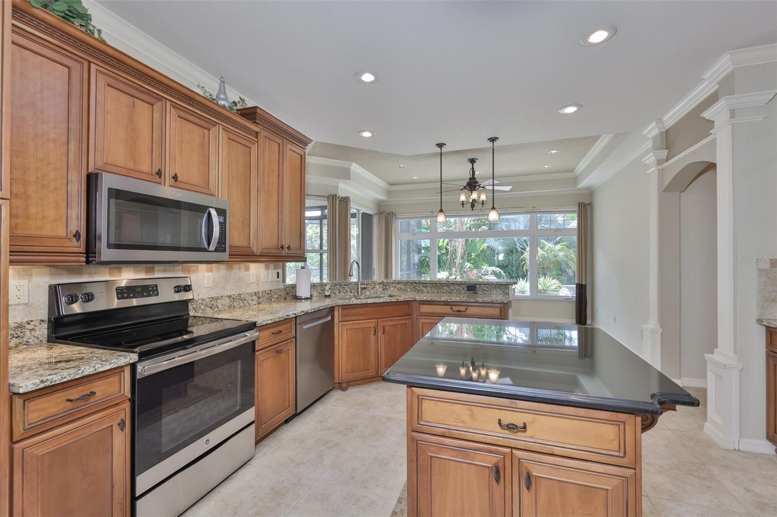 And what a VIEW!!  Large, open and bright, this space is beautifully detailed to be enjoyed by any chef in the house.