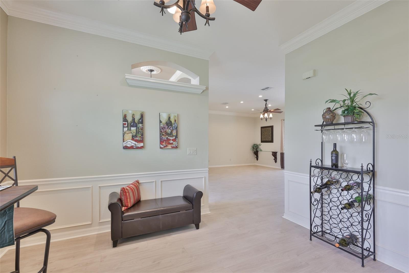 This is the view from the dining room into the great room area.