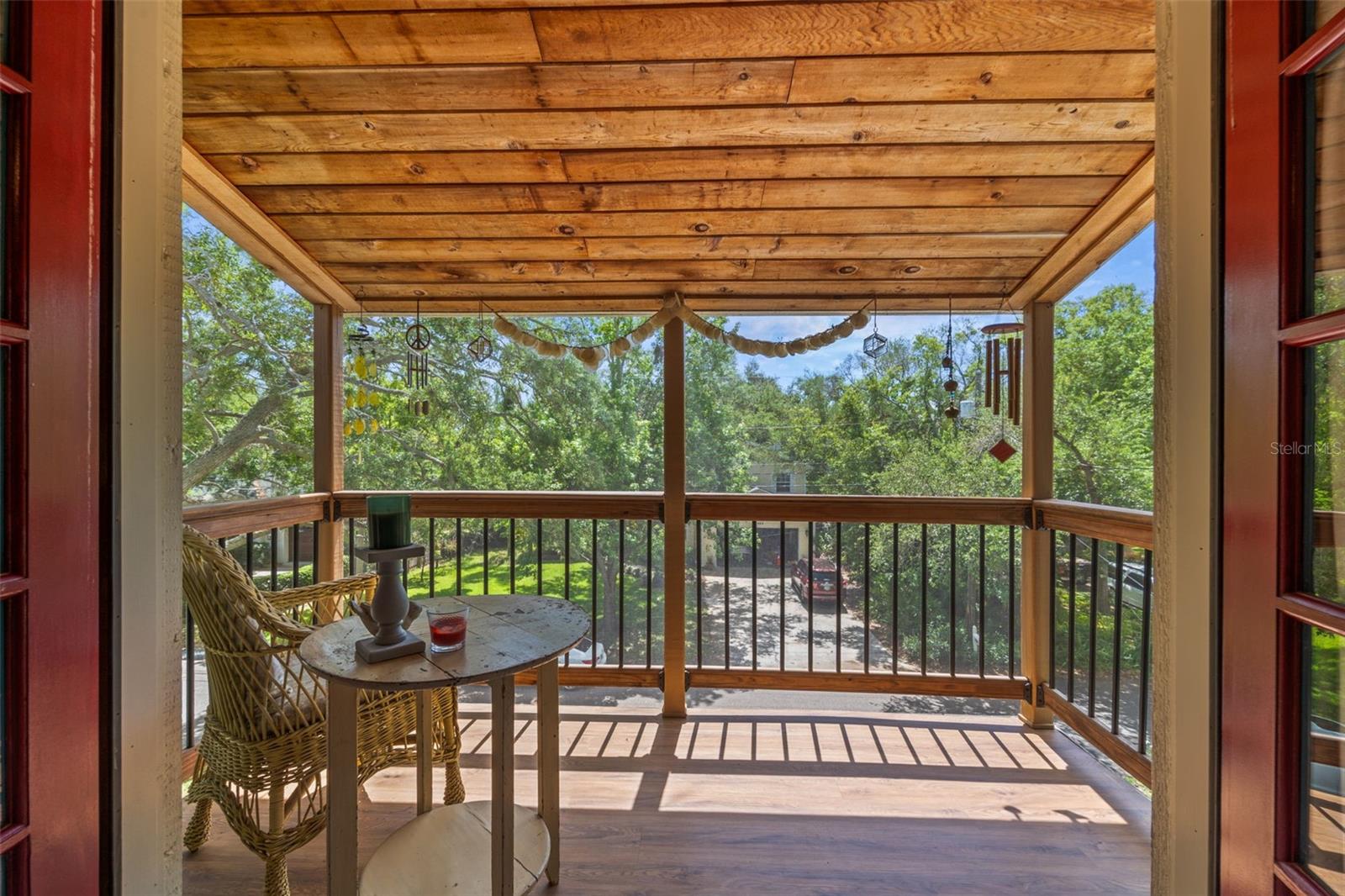 Private Screened Balcony on 3rd floor off the Primary Suite