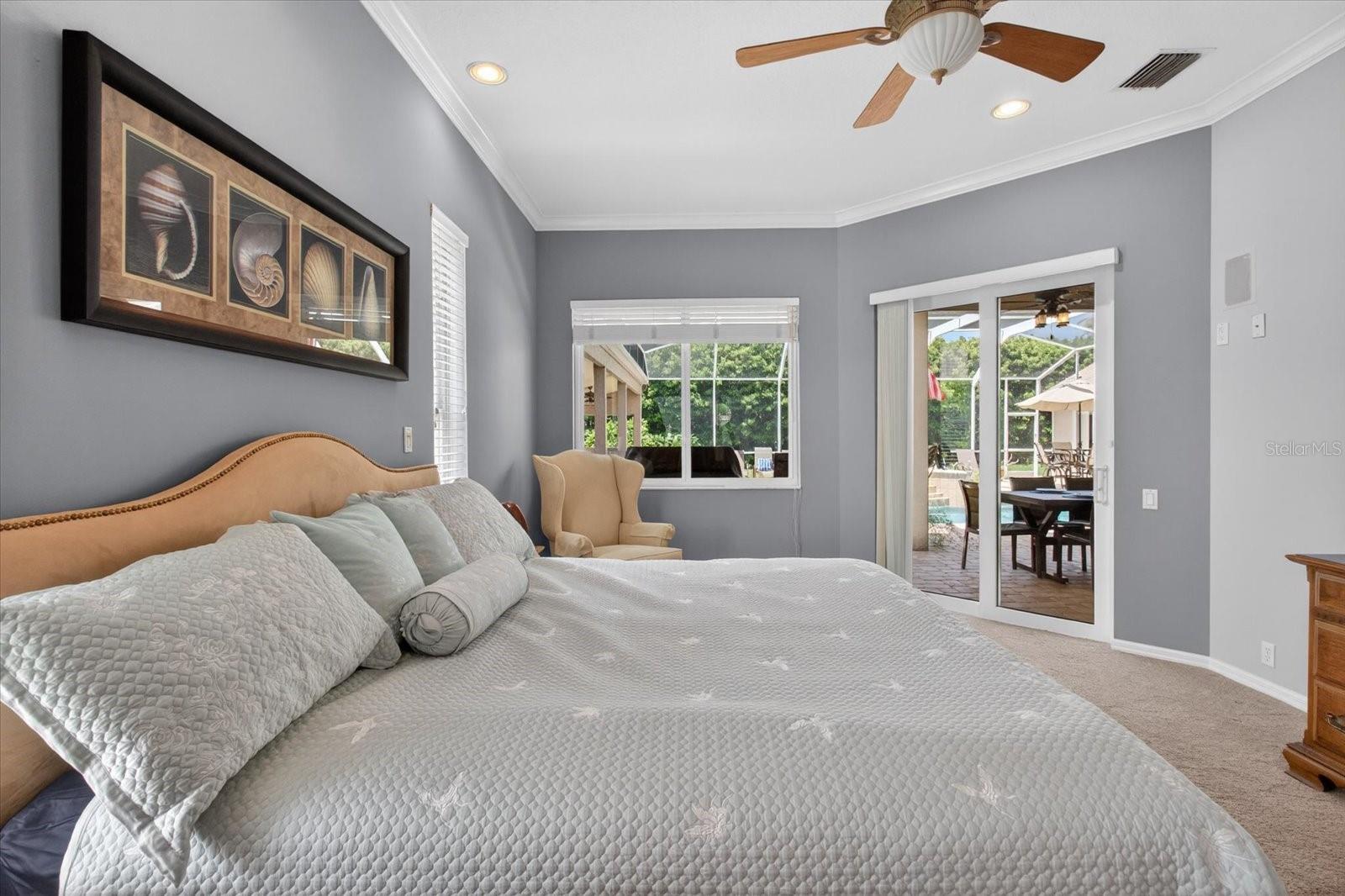 Sliders to the Pool Lanai from Primary Bedroom