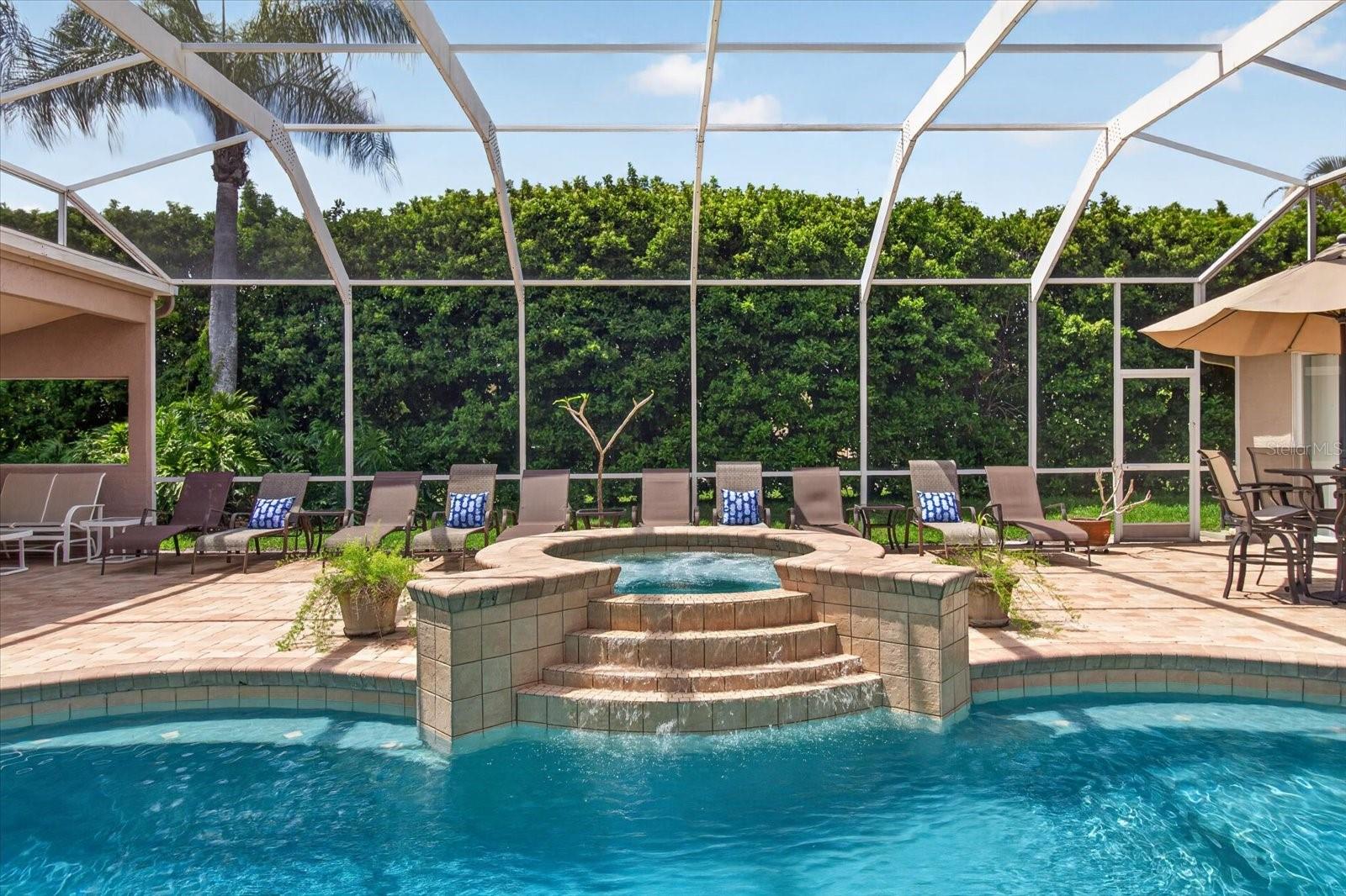 Private Pool Area with Raised Spa