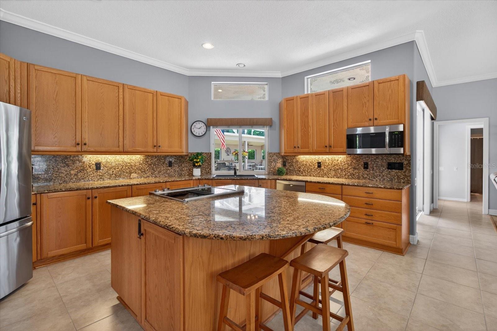 Large Kitchen with newer Stainless Steel Appliances