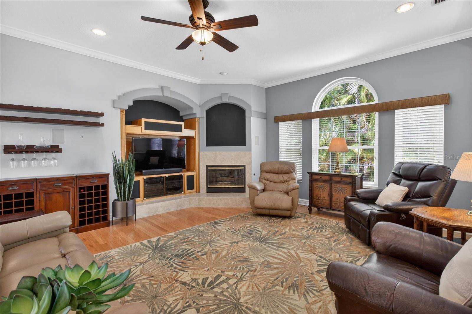 Large Family Room with Fireplace