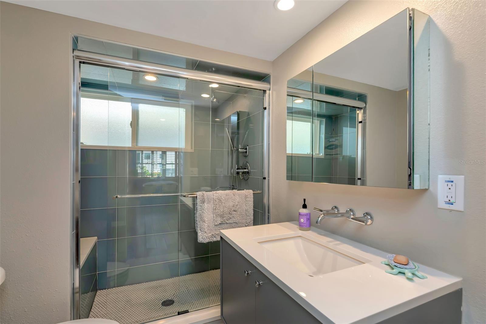 En-suite primary bathroom with walk-in shower