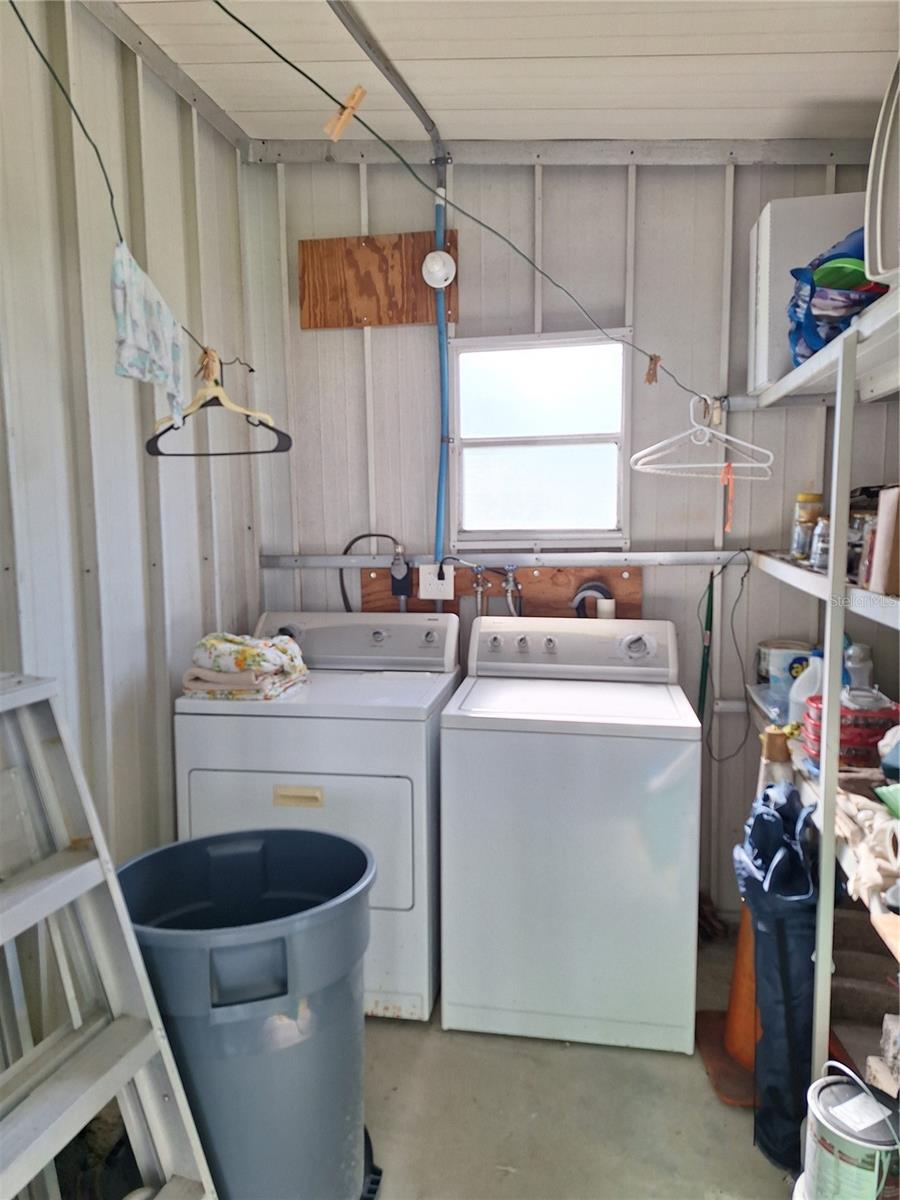 Shed with Storage, Washer and Dryer