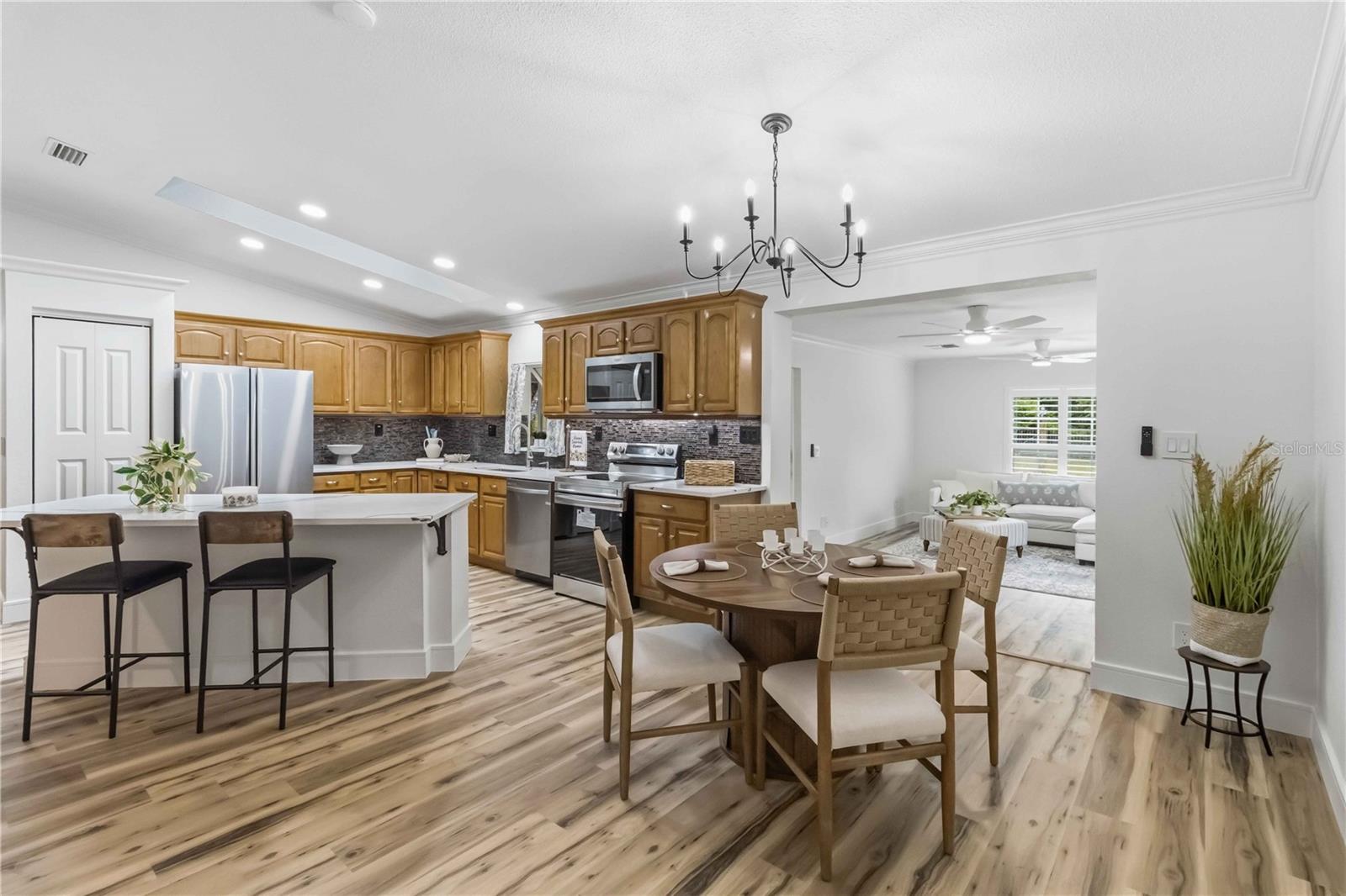 Kitchen, Dining Room, and Separate Living Room