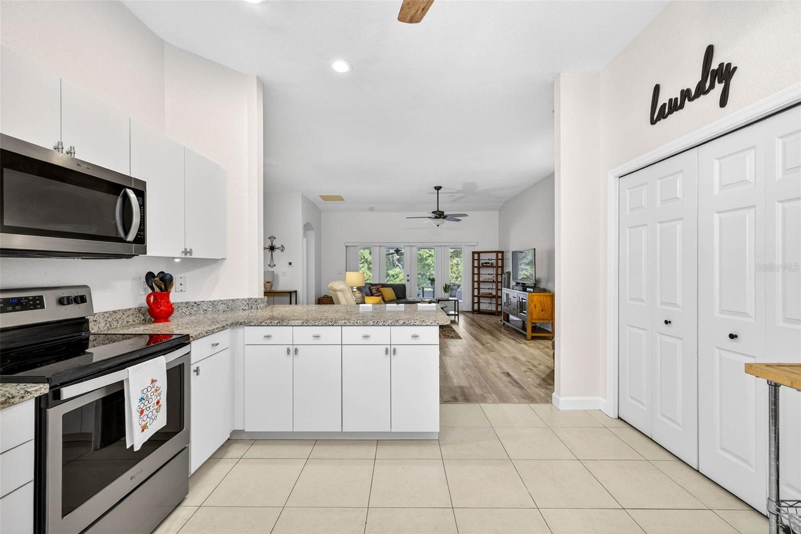 Kitchen looking into Living Room