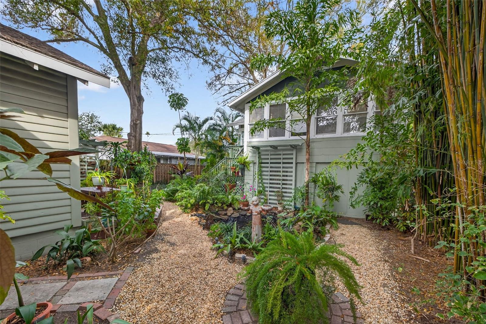 Gravel Pathways and Tropical Garden Landscape