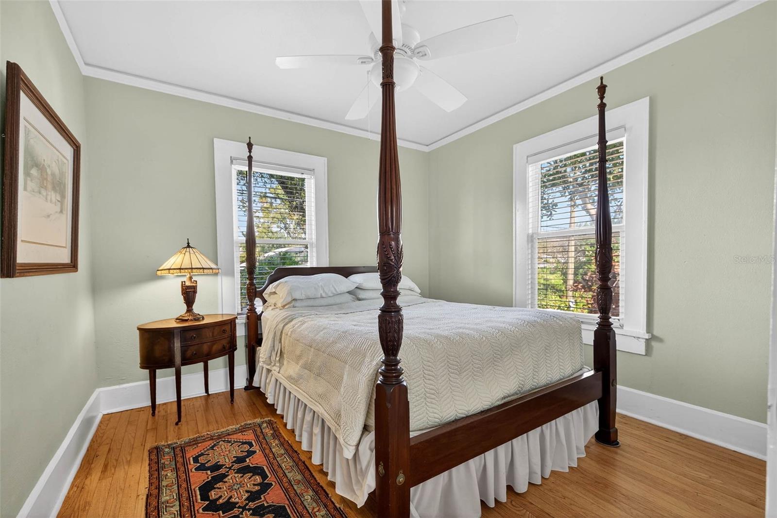 Bedroom with Crown Molding & Wide Baseboards