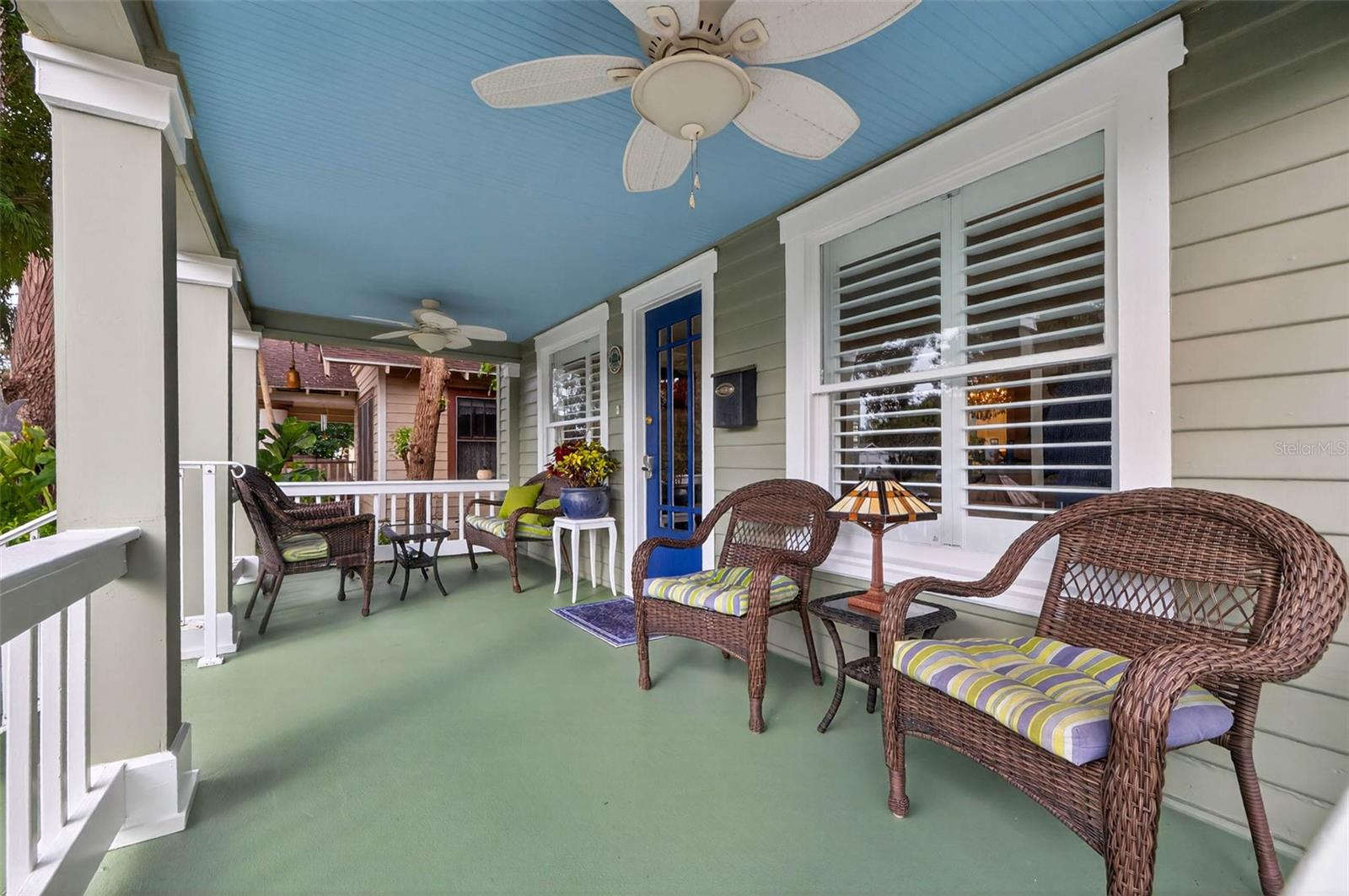 Cozy Covered Open Air Front Porch