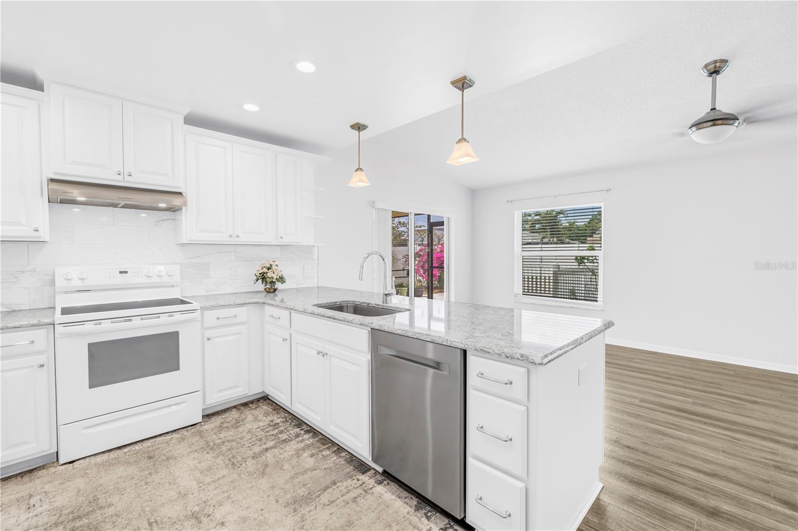 Updated Kitchen Open To Family Room