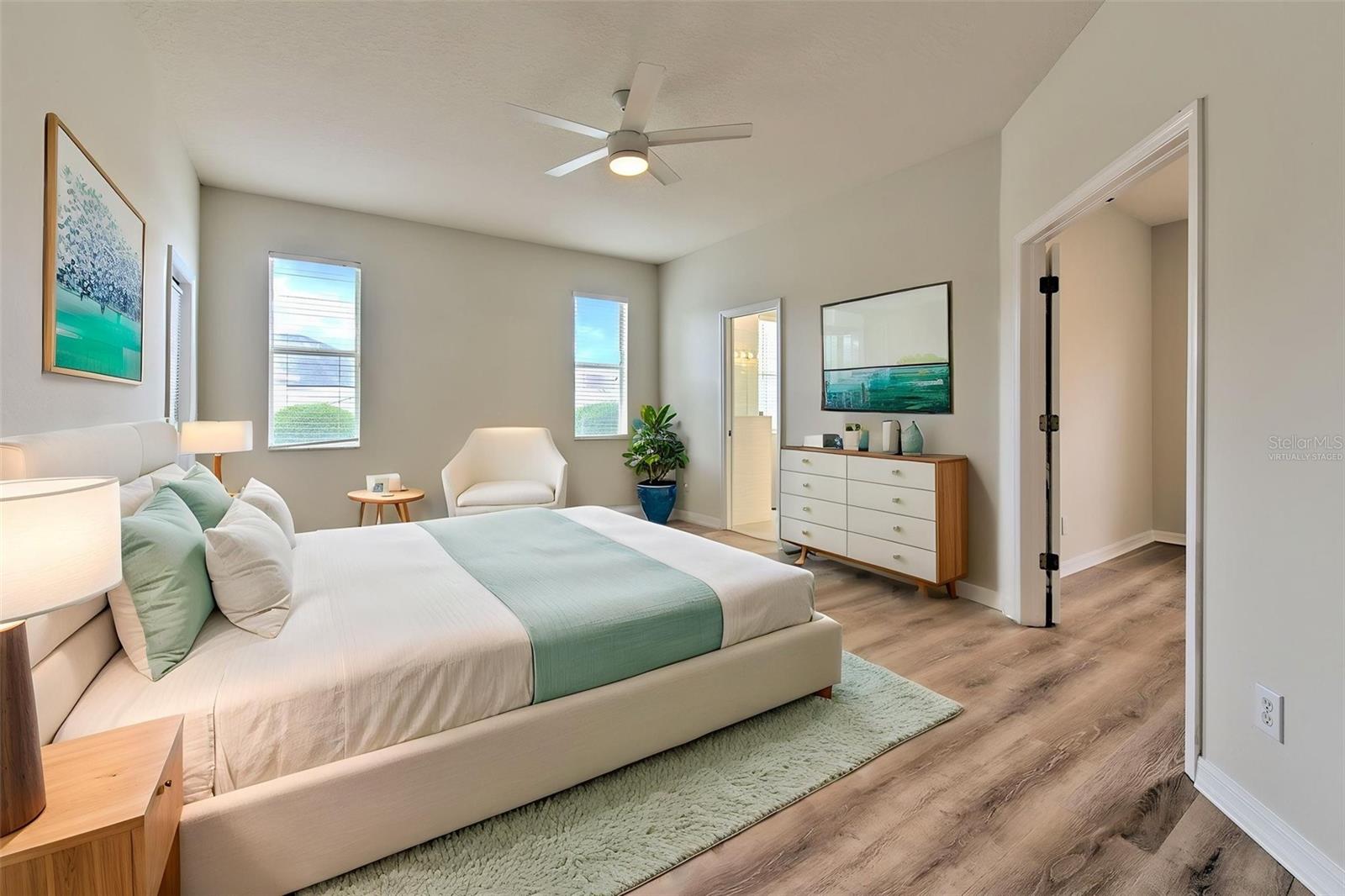 Primary suite - virtually staged