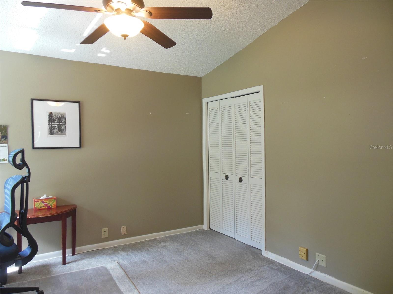 3rd Bedroom / Den with high vaulted ceiling . . .