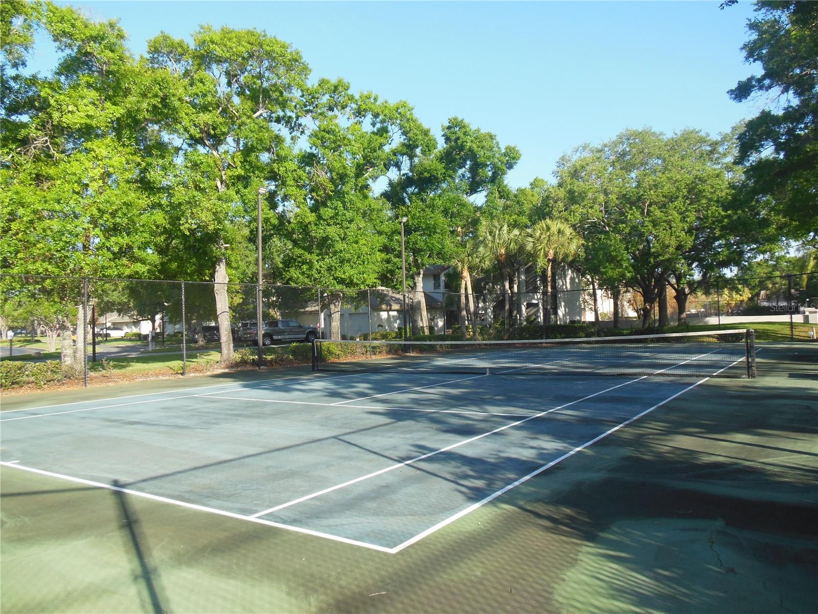 Community Lighted Tennis Court . . .