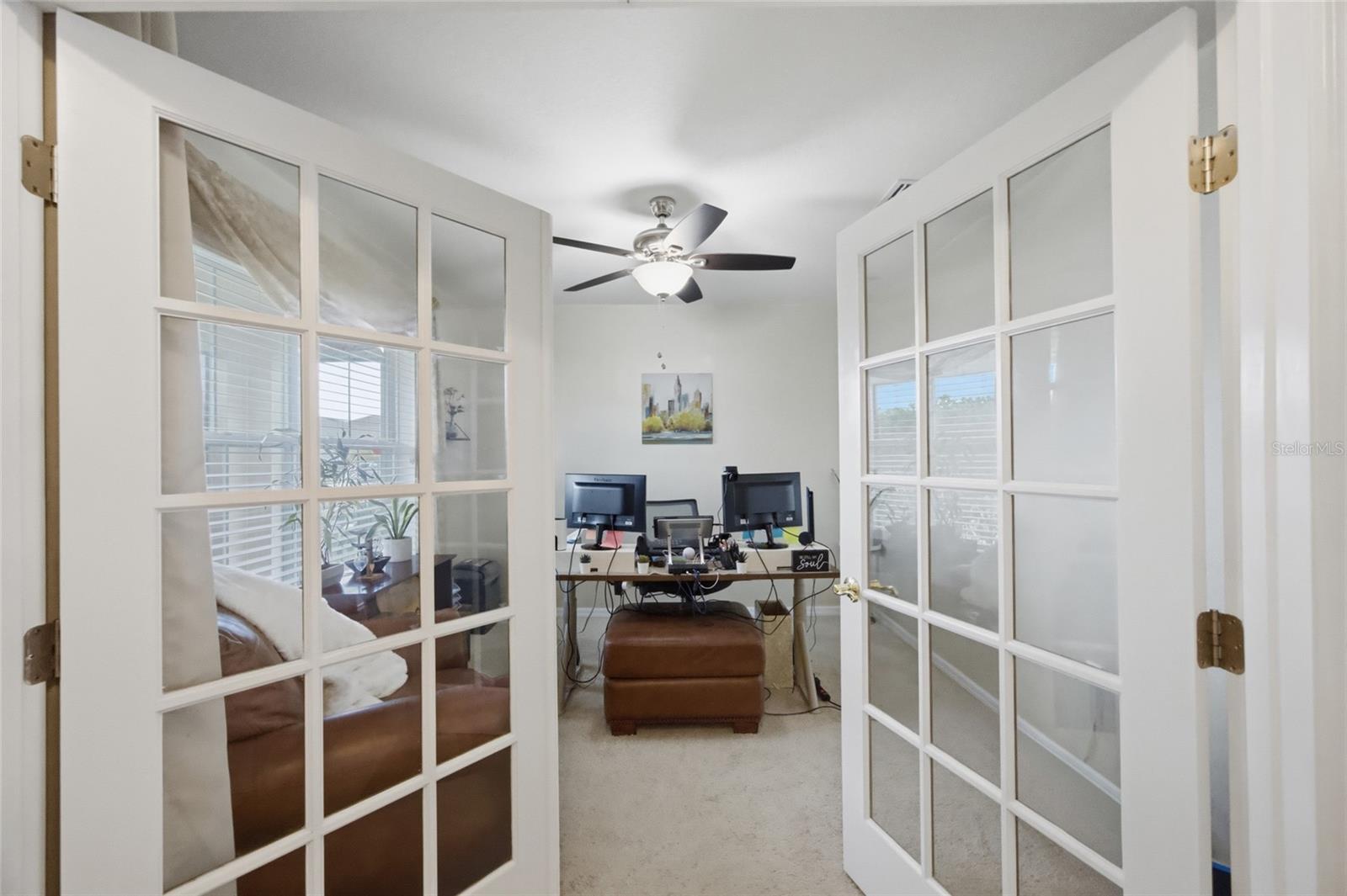 French doors added for privacy for the office