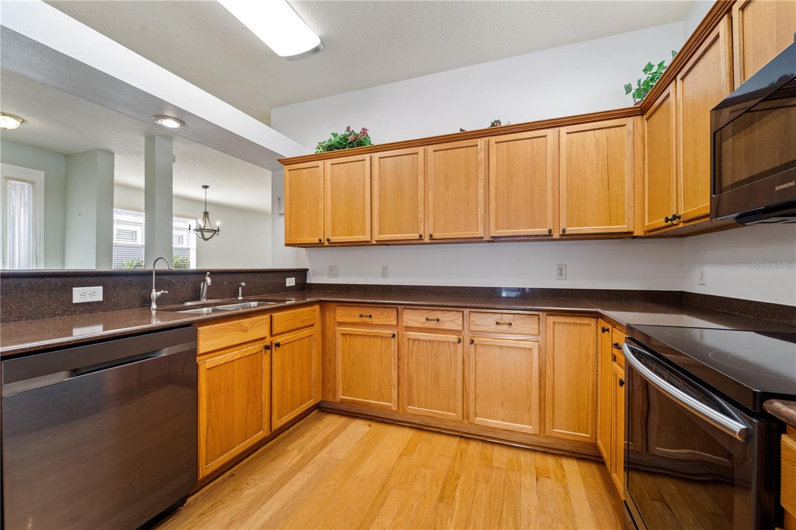 Kitchen with Abundant Wood Cabinetry & Modern Appliances
