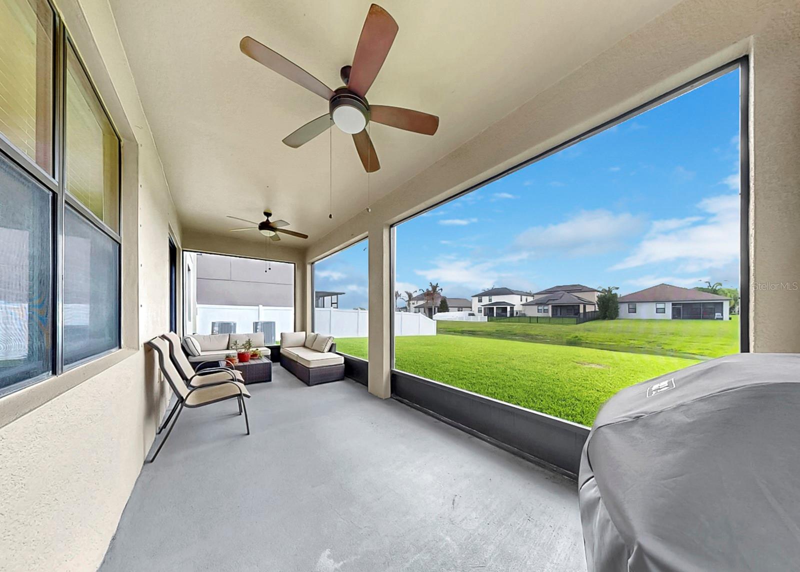 Screened Lanai with Pond Views