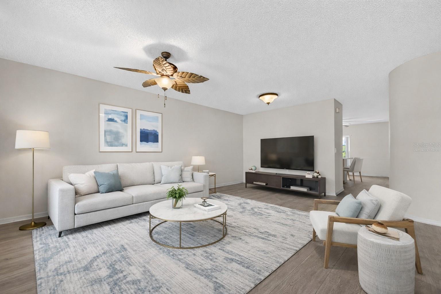 Virtually staged living room