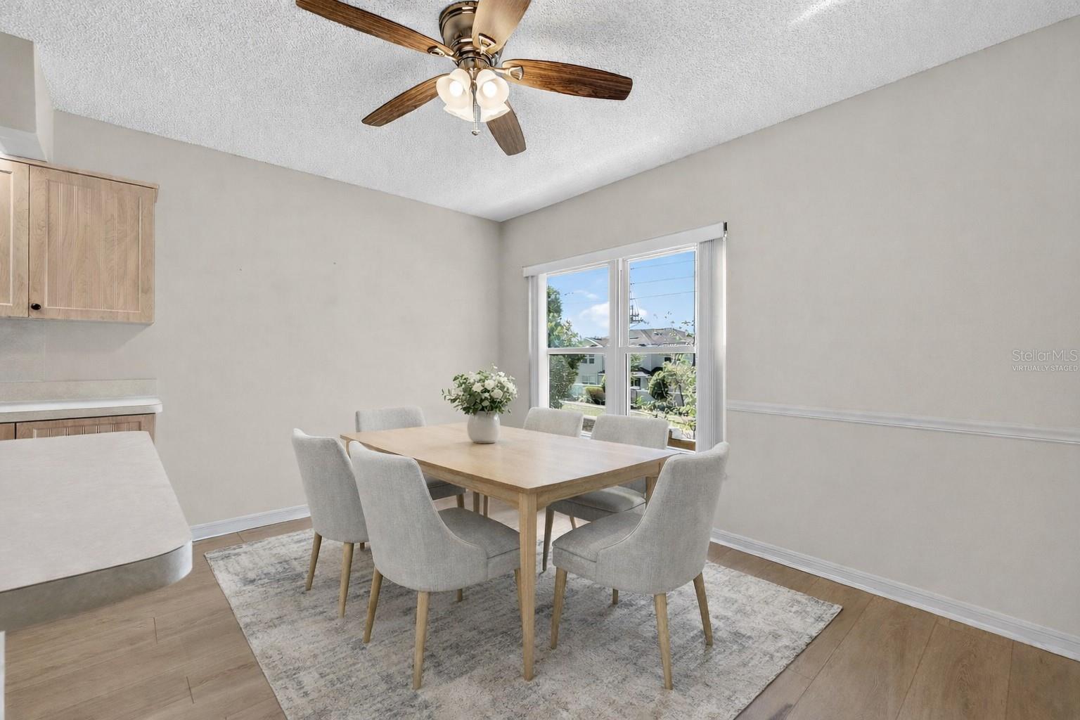 Virtually staged dinette area