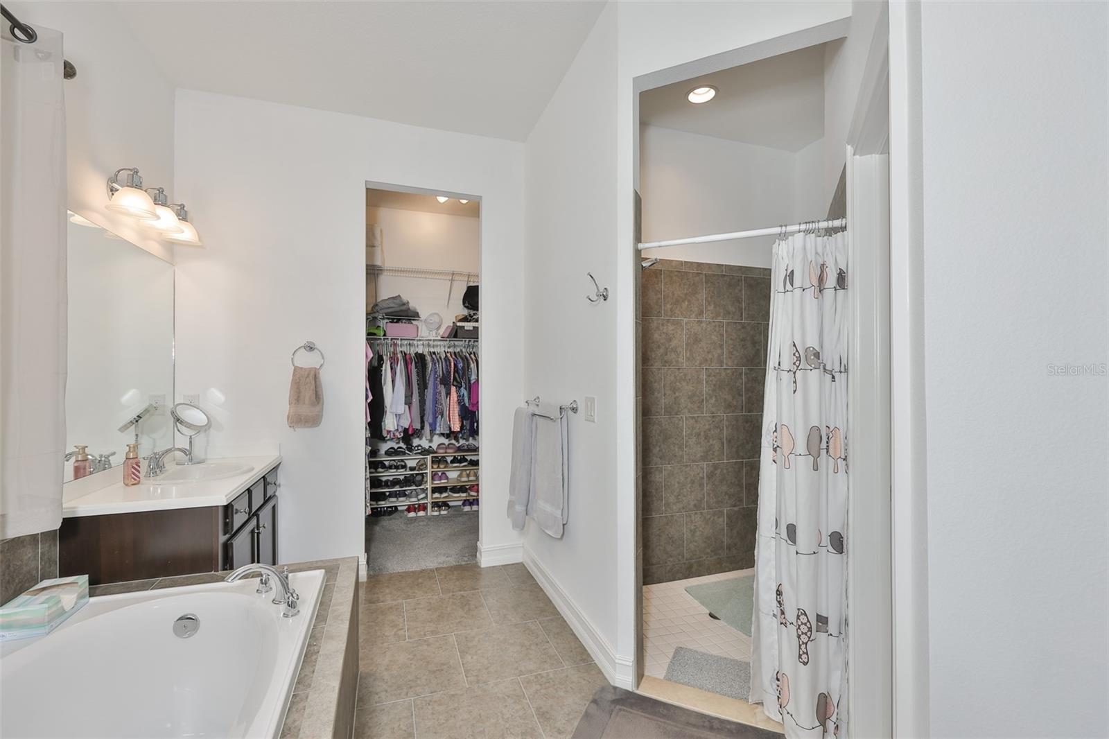 Primary bath with tub and shower