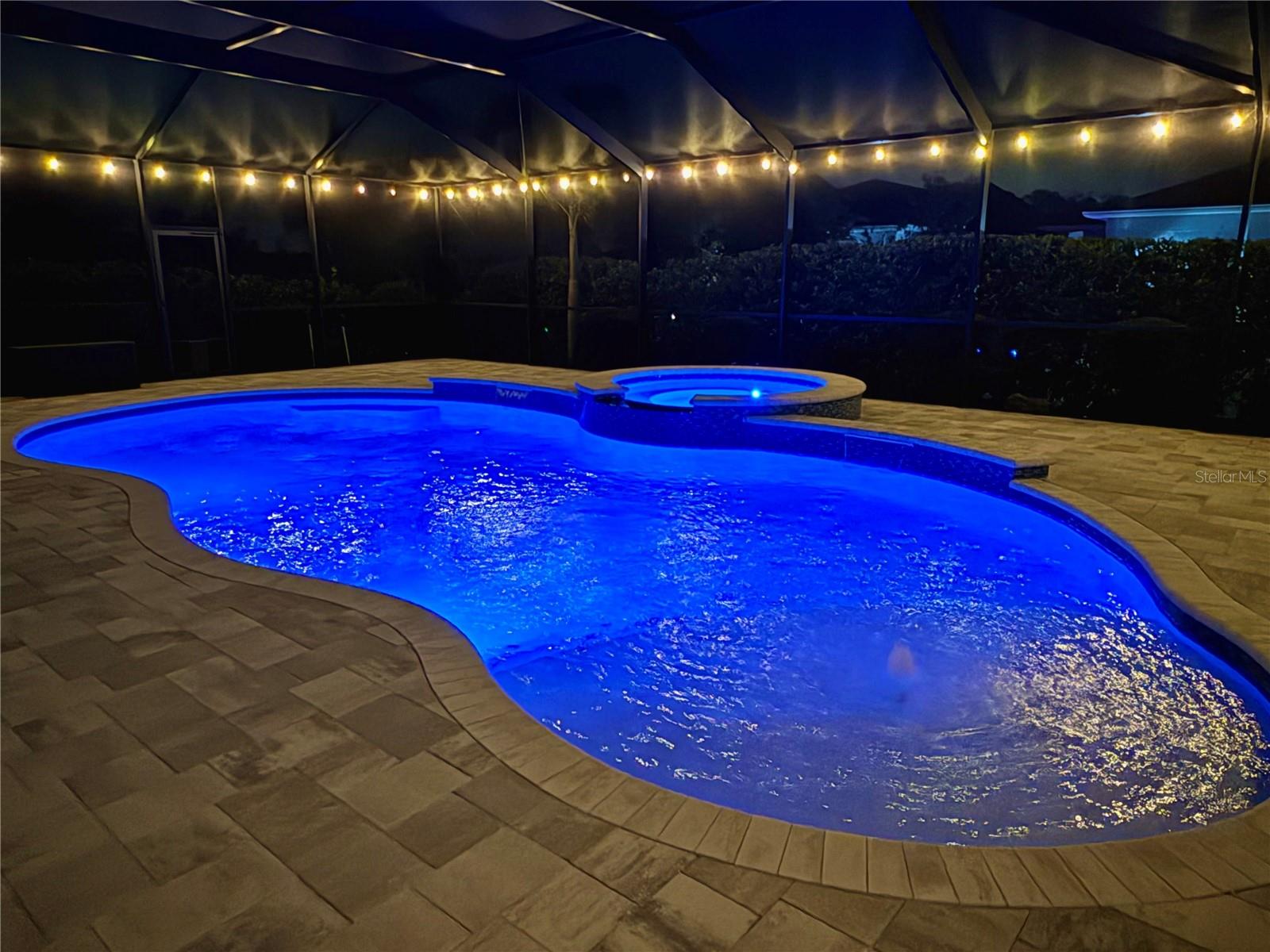 Heated Pool/Spa @ Night