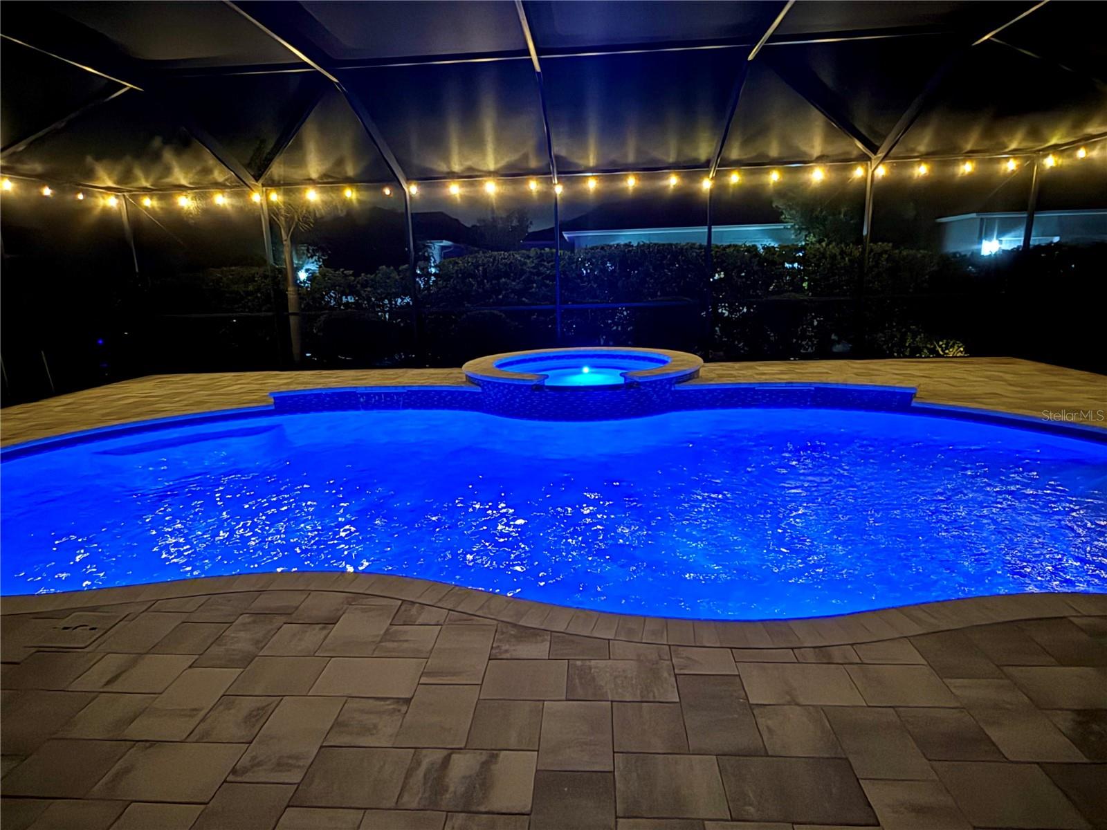 Heated Pool/Spa @ Night