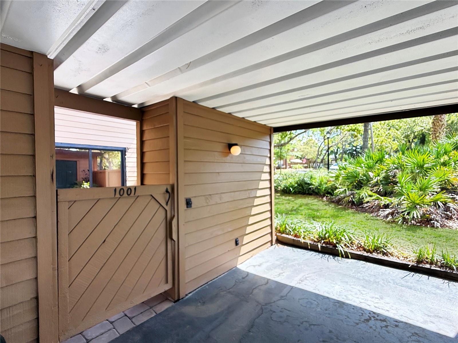 Carport and Courtyard Entry