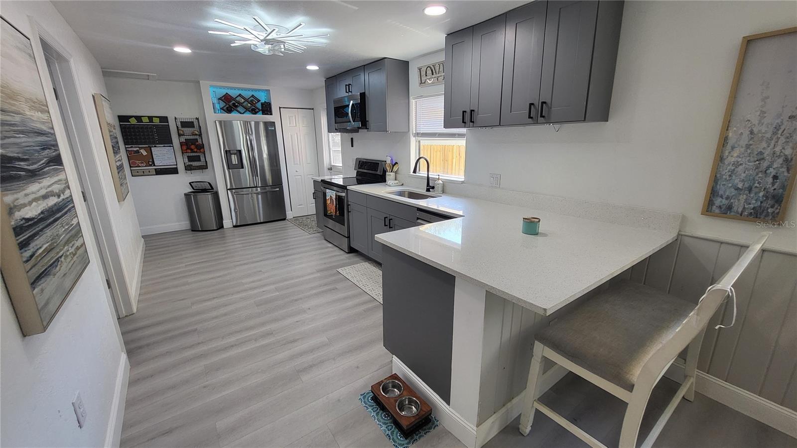 Renovated Kitchen with Quartz Countertops