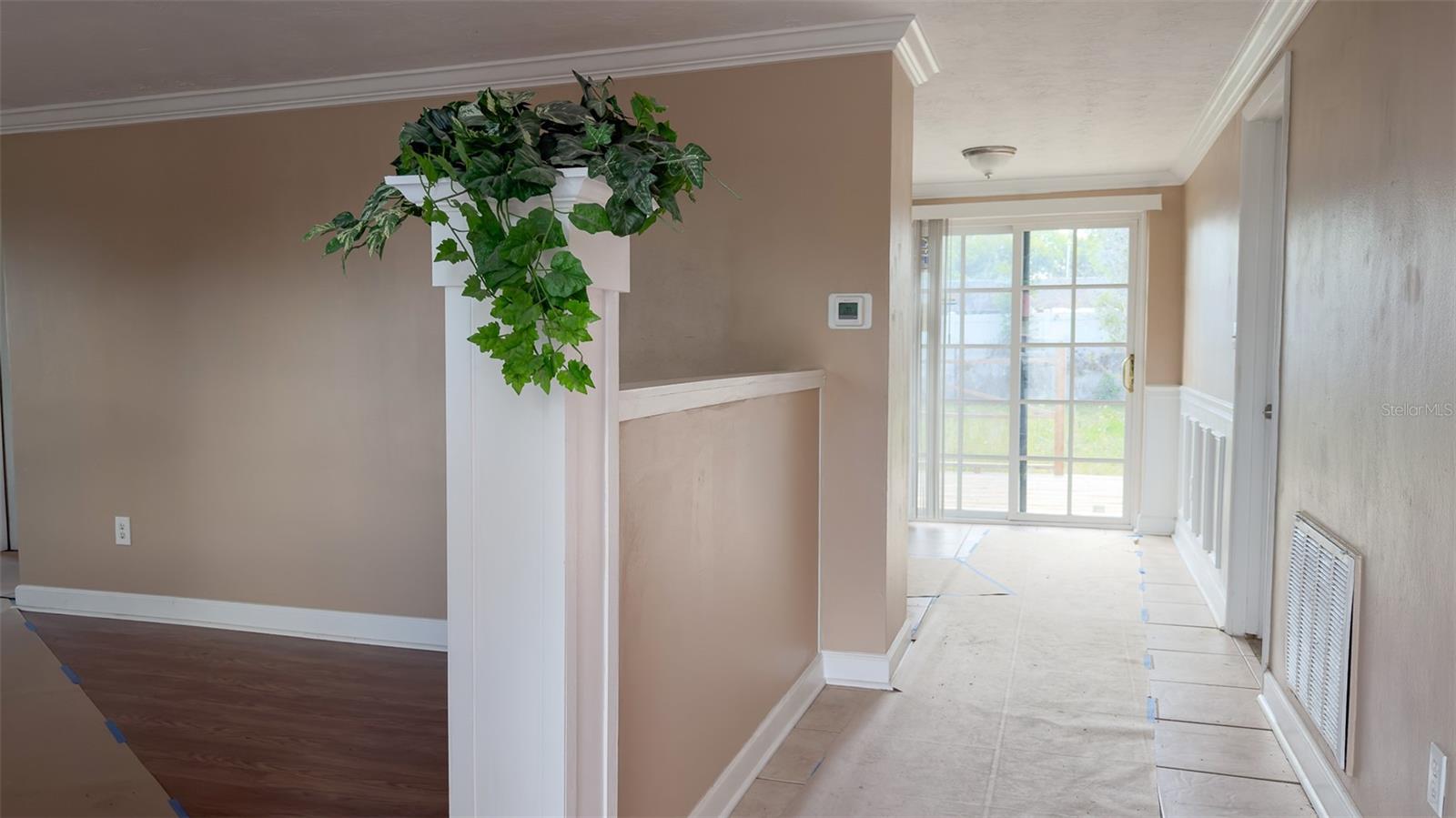 Convenient one-car garage with updated garage door.