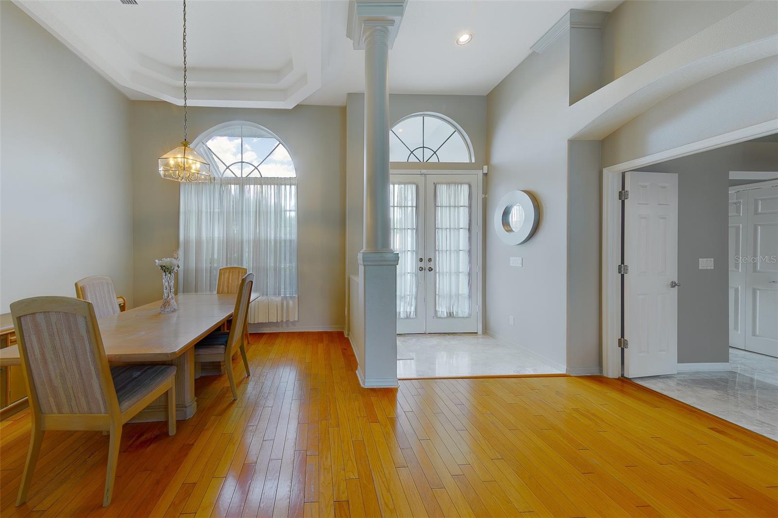 Foyer opening to dining rooom and living room