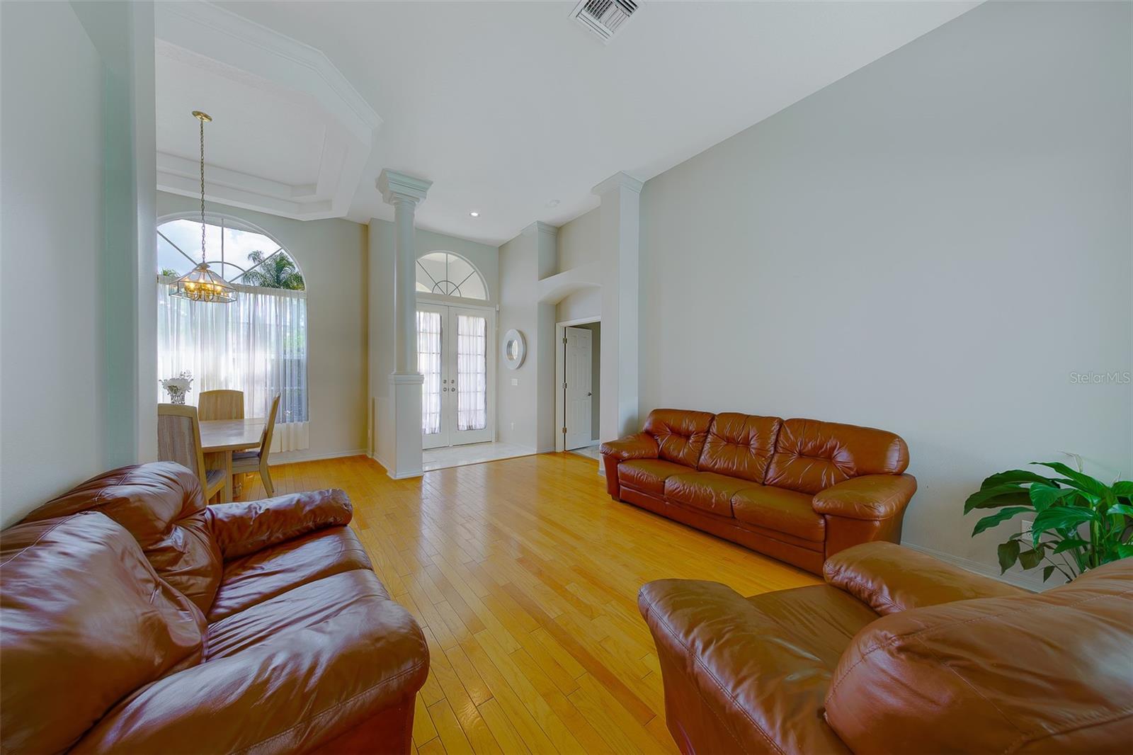 Foyer opening to dining rooom and living room