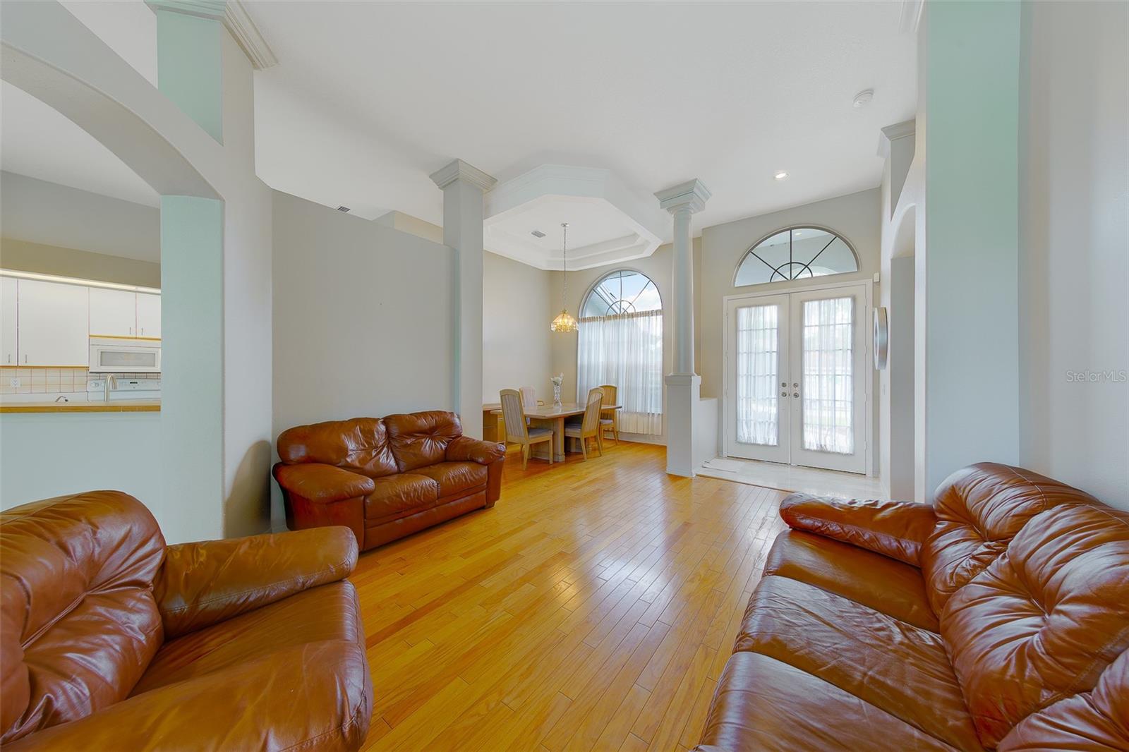 Foyer opening to dining rooom and living room