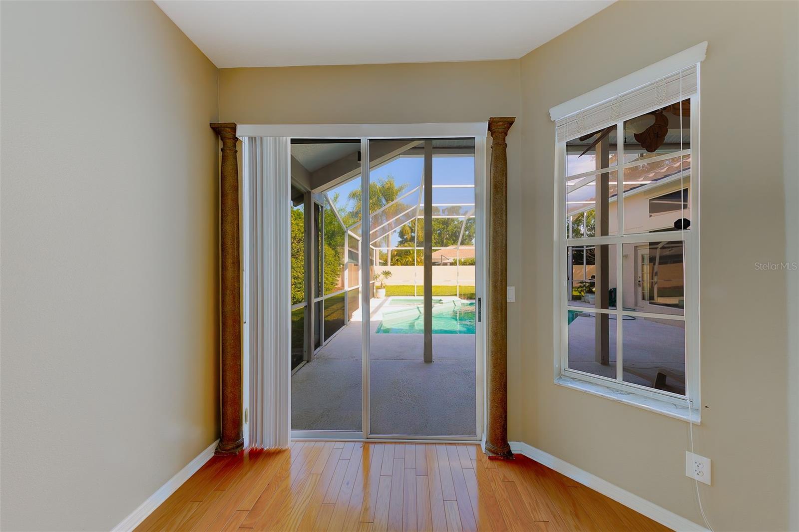Master bedroom opens to sliders to the pool