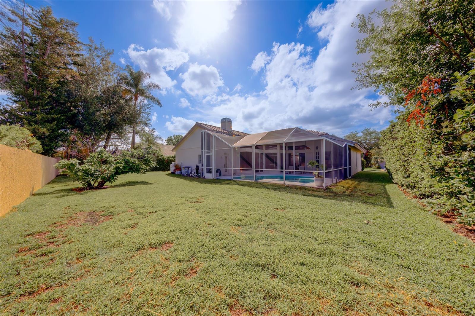 Large private backyard