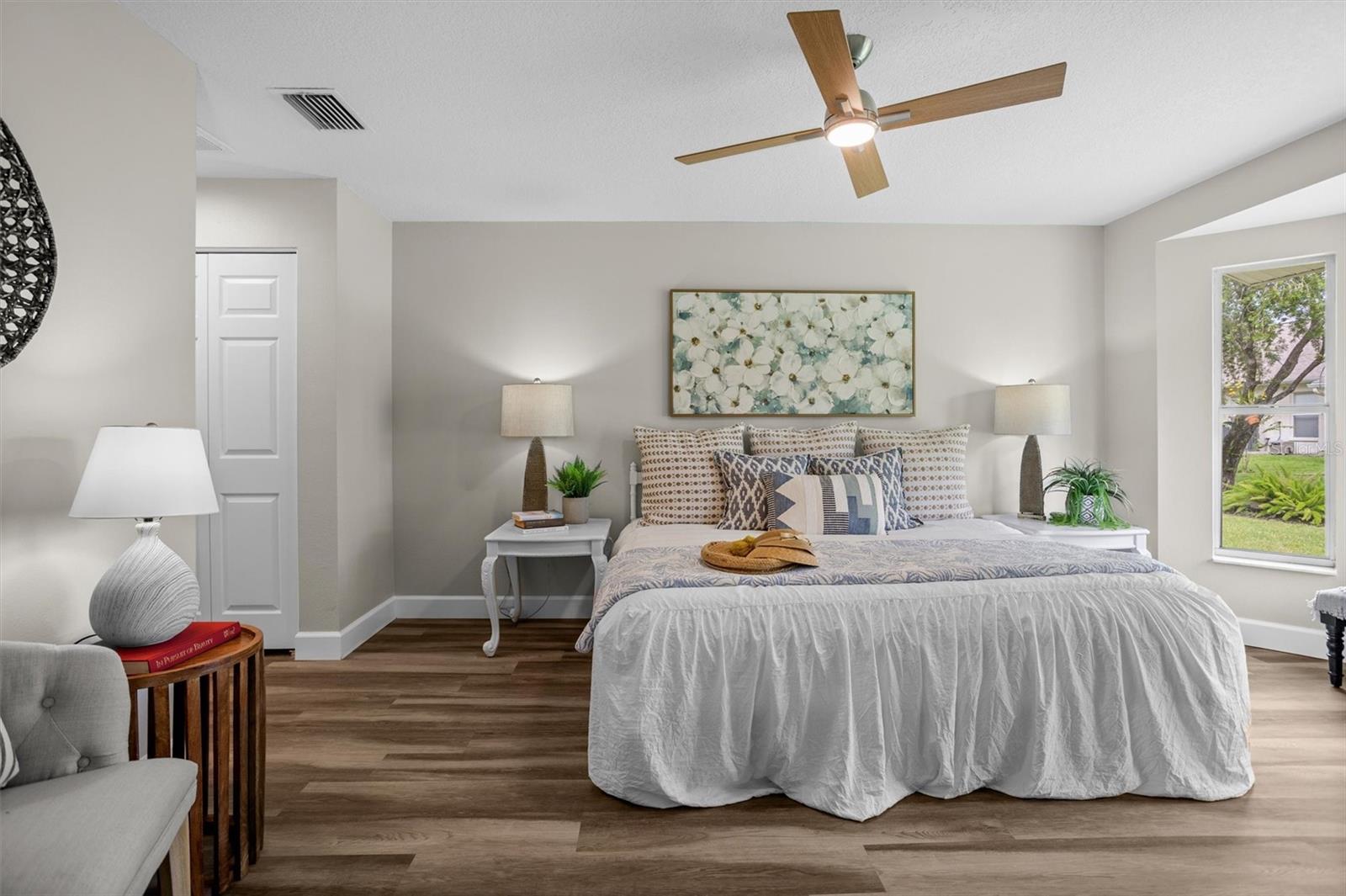 Looking into master bedroom